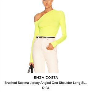 Enza costa supima jersey angled one shoulder top xs